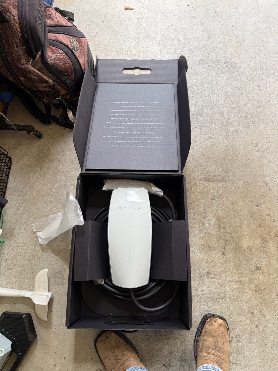 Home EV charger installation in a Houston garage