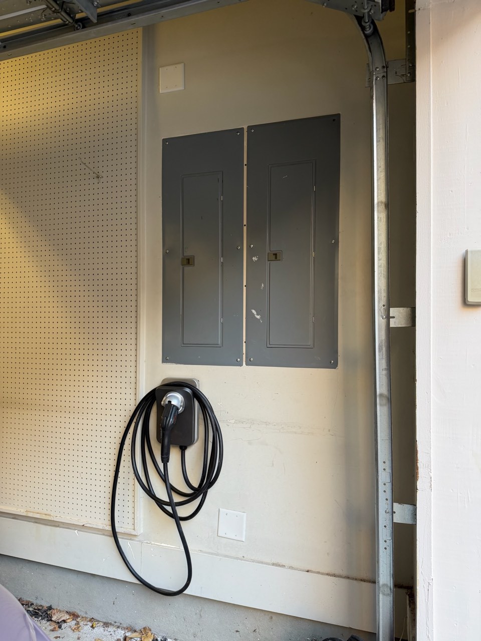 EV charger and dedicated circuit wired at a Houston home