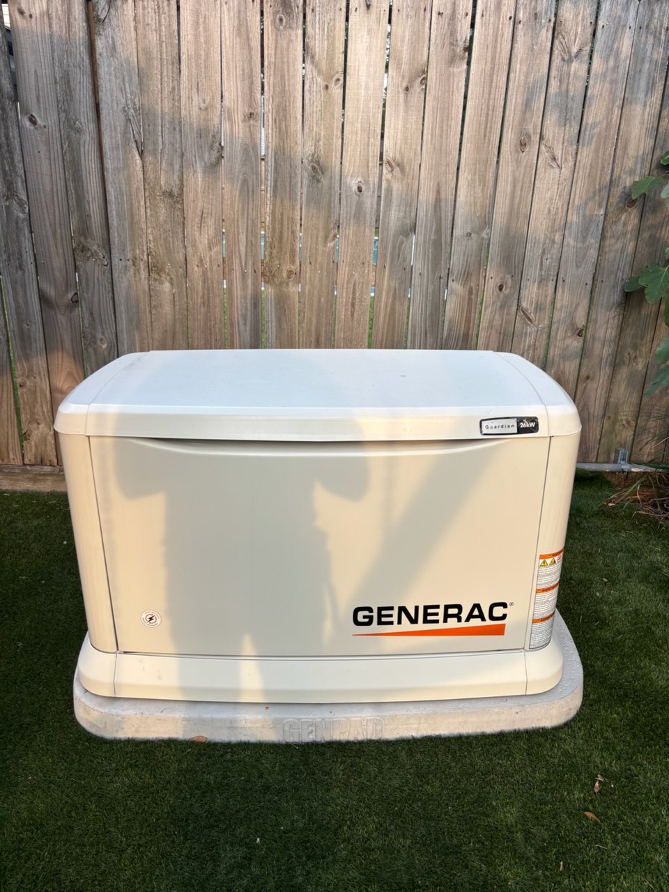 Standby generator and transfer switch wiring at a Houston home