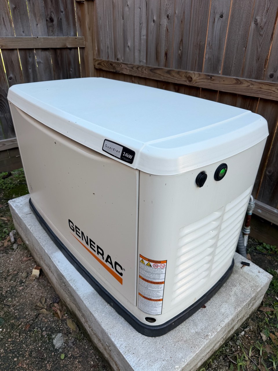 Standby generator install with gas hookup in Houston